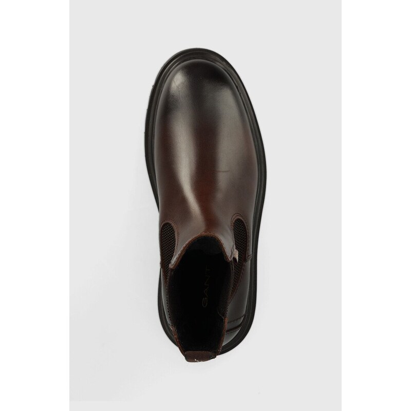 Kožené kotníkové boty Gant Ramzee pánské, hnědá barva