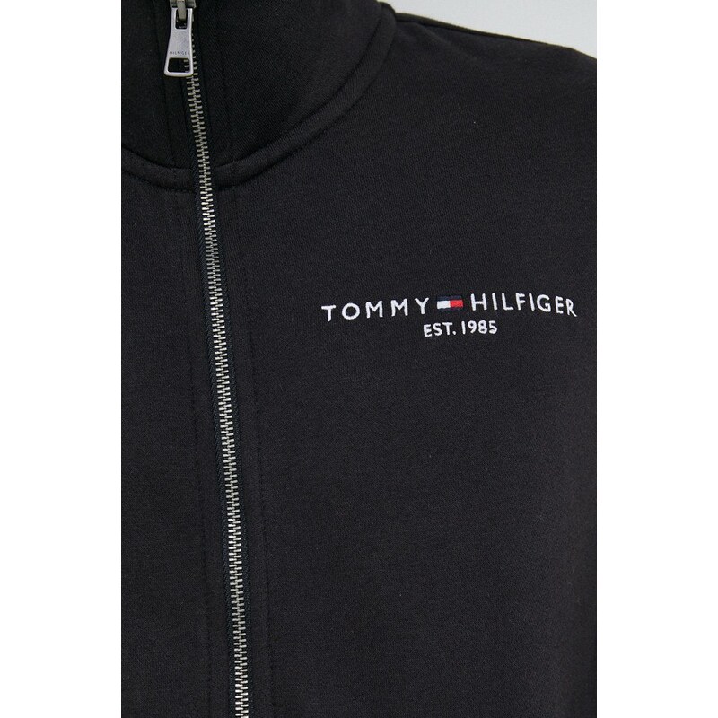 Mikina Tommy Hilfiger pánská, černá barva, s aplikací