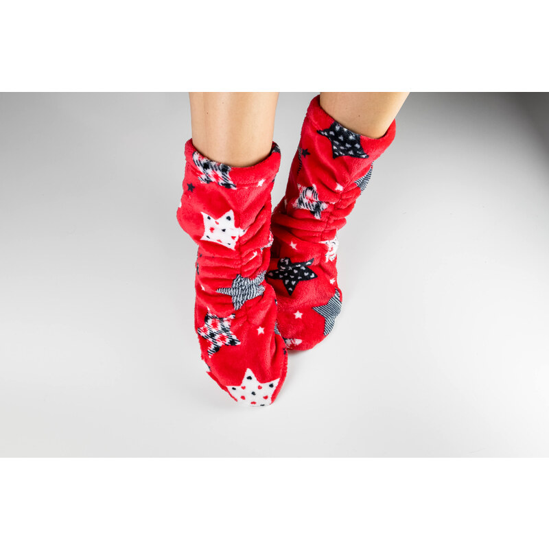 VFstyle Hřejivé ponožky STARS červené Velikost: 35 - 38, Balení: 1 ks