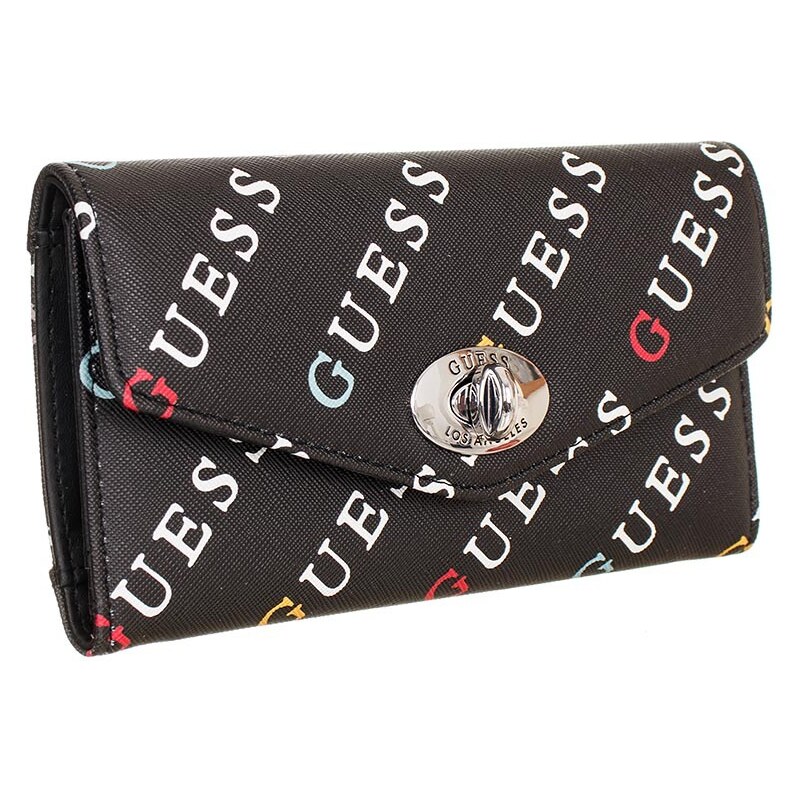 Guess dámská černá peněženka s nápisy