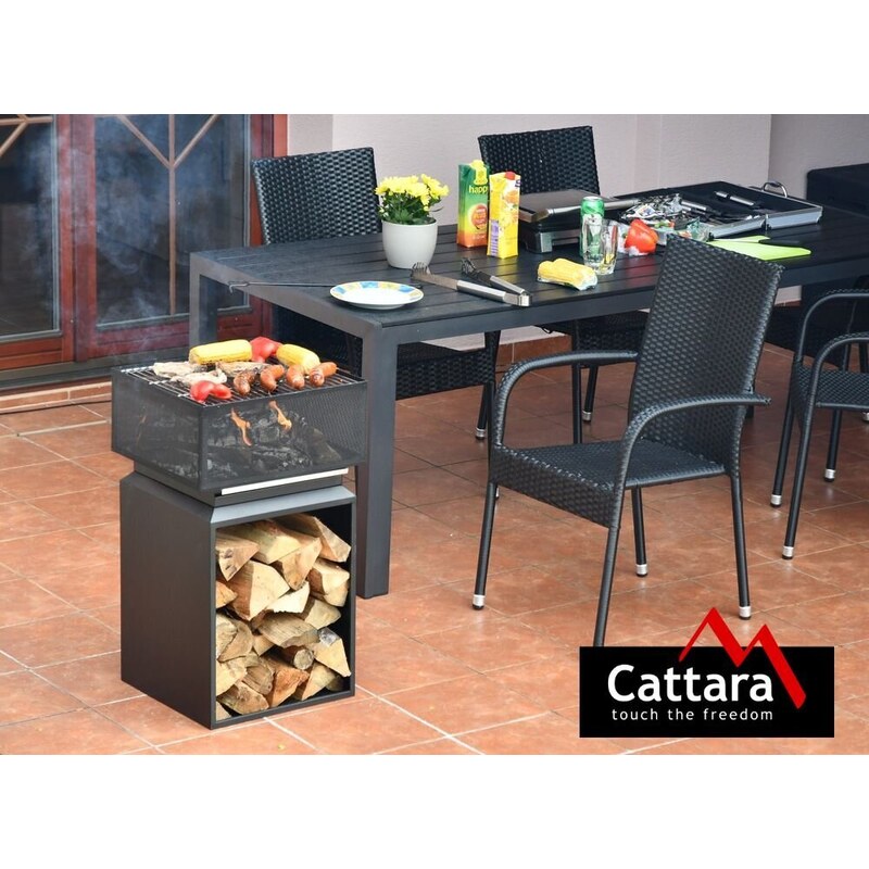 Ohniště Cattara Cube s mřížkou 74cm