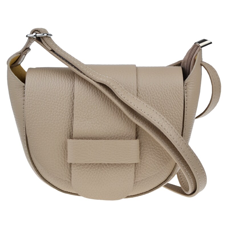 Hnědá kožená italská crossbody kabelka Roberta Taupe NovaKabelka.cz 75559513