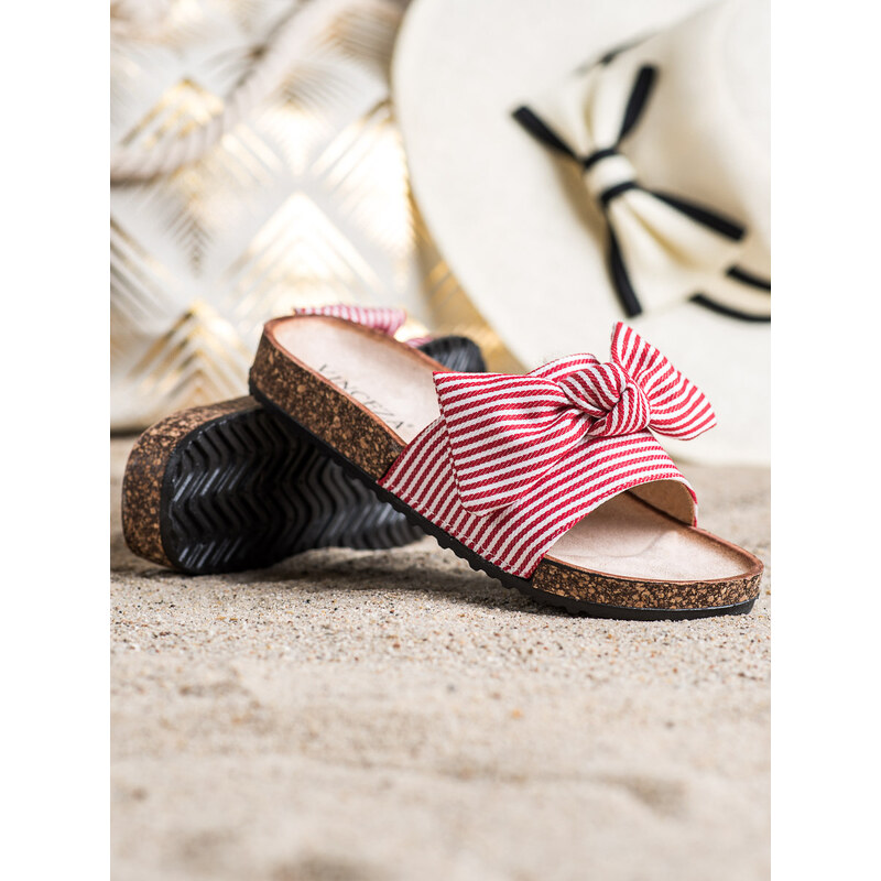 VINCEZA STRIPED FLIP-FLOPS