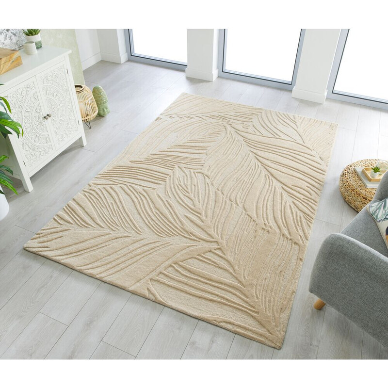 Flair Rugs koberce Kusový koberec Solace Lino Leaf Natural - 120x170 cm