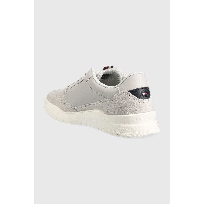 Kožené sneakers boty Tommy Hilfiger FM0FM04358 ELEVATED CUPSOLE LEATHER MIX šedá barva