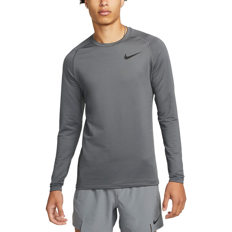 Triko s dlouhým rukávem Nike Pro Warm Sweatshirt Grau Schwarz F068 dq5448-068