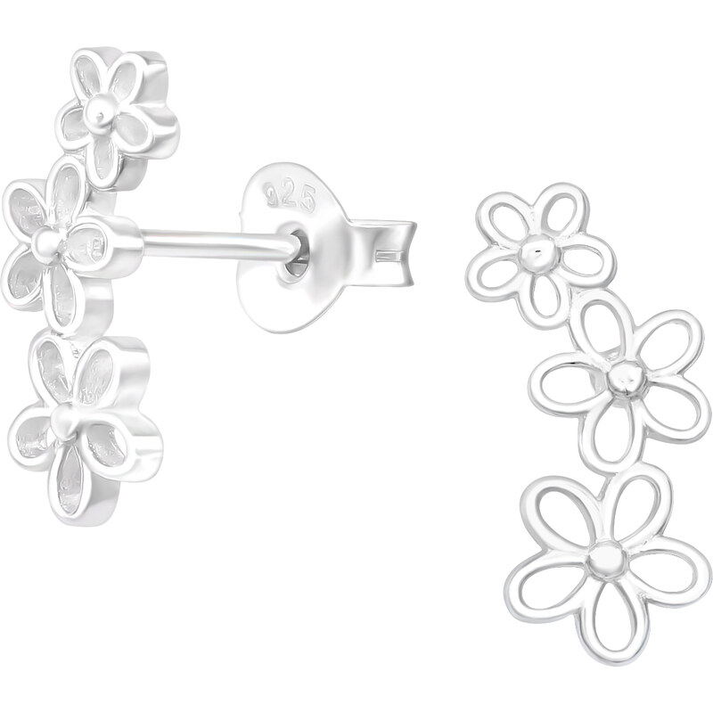SYLVIENE Stříbrné náušnice Flowers 75588207
