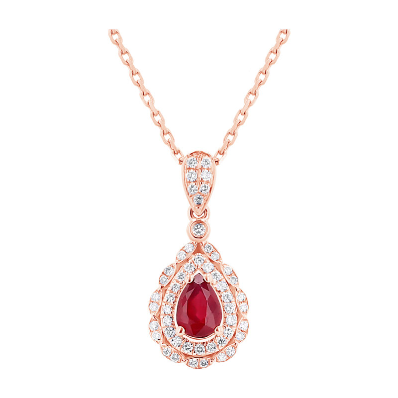 Eppi Honosný rubínový náhrdelnik s diamanty Barsha