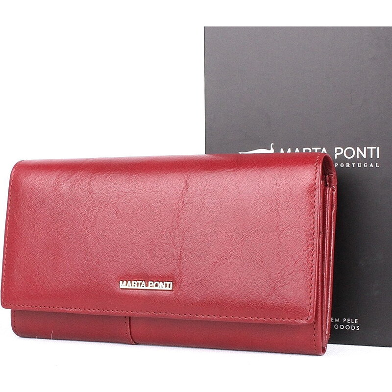 Luxusní kožená peněženka Marta Ponti no. 802 tmavěčervená