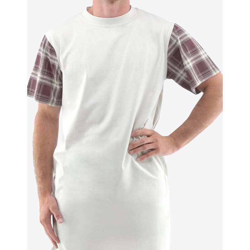 GINA Pánská noční košile s krátkým rukávem 79146P - sv. šedá hypermangan