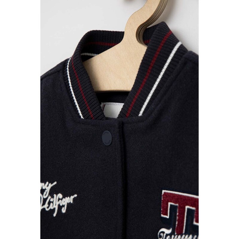 Dětská bunda Tommy Hilfiger tmavomodrá barva