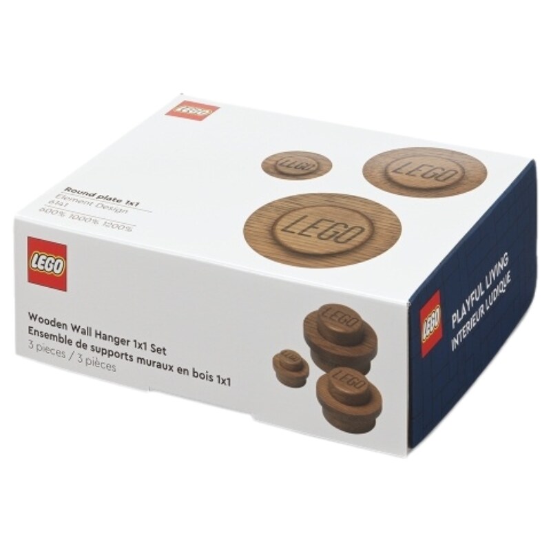 Lego Tmavá dubová sada tří věšáků LEGO Wood