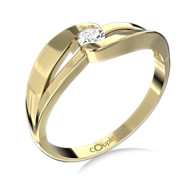 Couple Zlatý dámský prsten Rosa 6610237 Velikost prstenu: 55