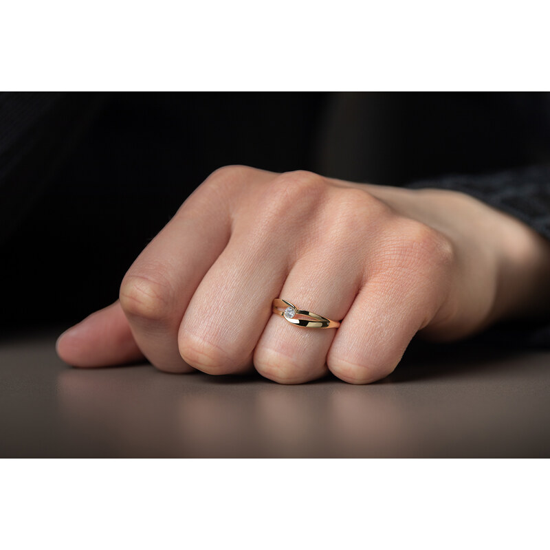 Couple Zlatý dámský prsten Rosa 6610237 Velikost prstenu: 55