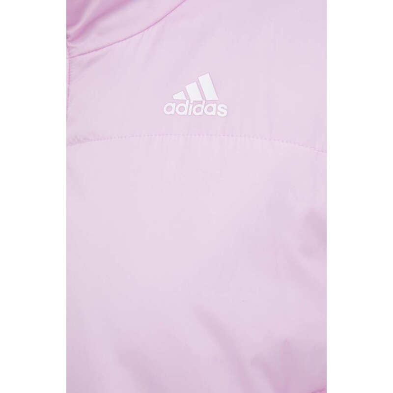 Bunda adidas dámská, růžová barva, zimní