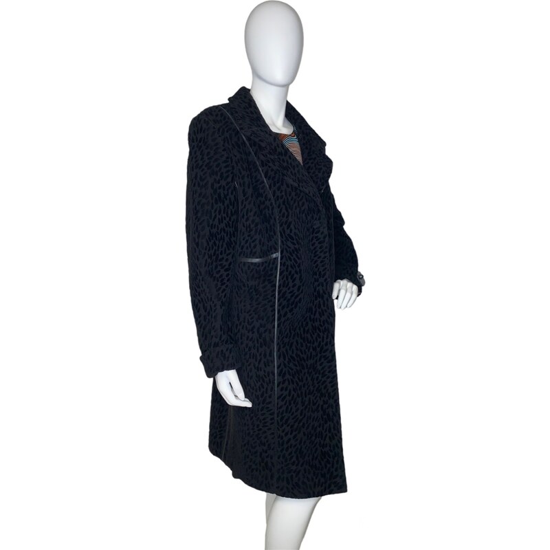 Maistyle Dámský elegantní vzorovaný kabát s kožíškem - Lea