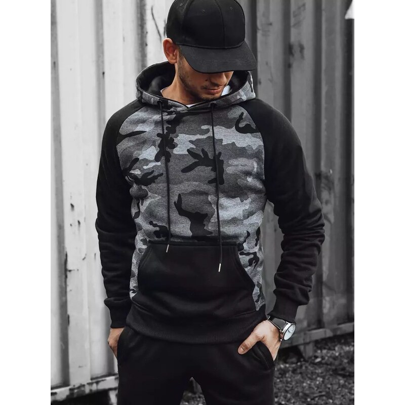 Buďchlap Maskáčová mikina v tmavě šedém provedení