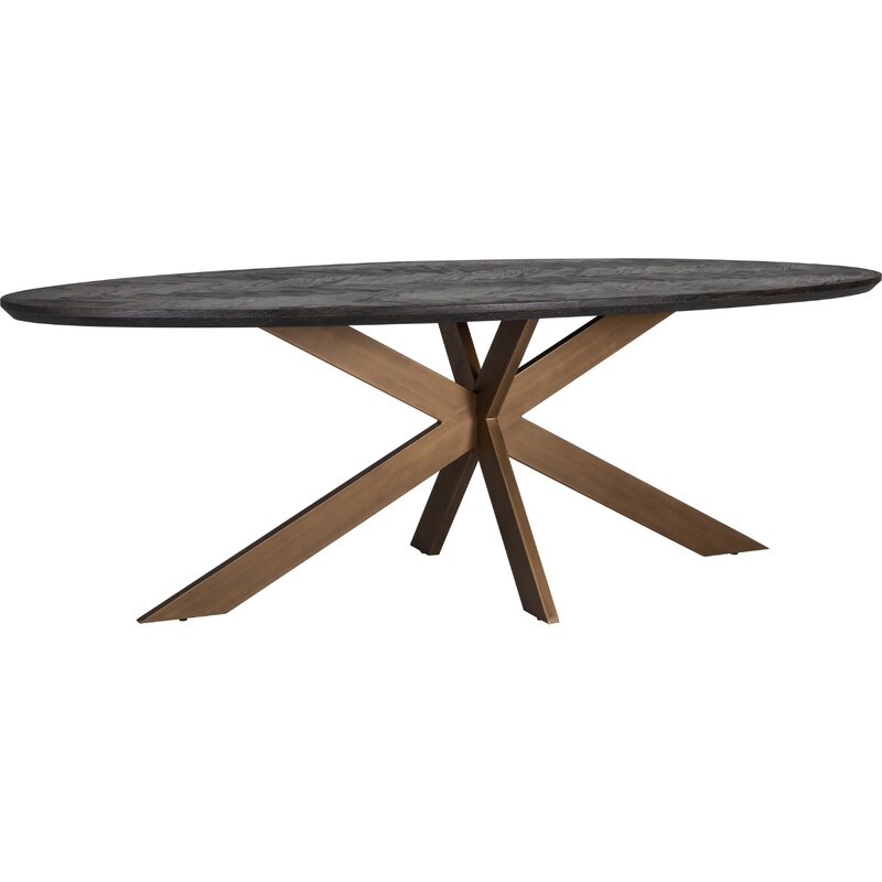 Černo mosazný dubový jídelní stůl Richmond Blackbone 260 x 120 cm