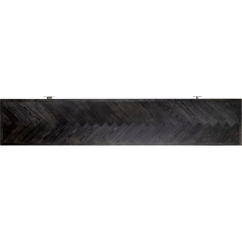 Černo stříbrný dubový TV stolek Richmond Blackbone 220 x 42,5 cm