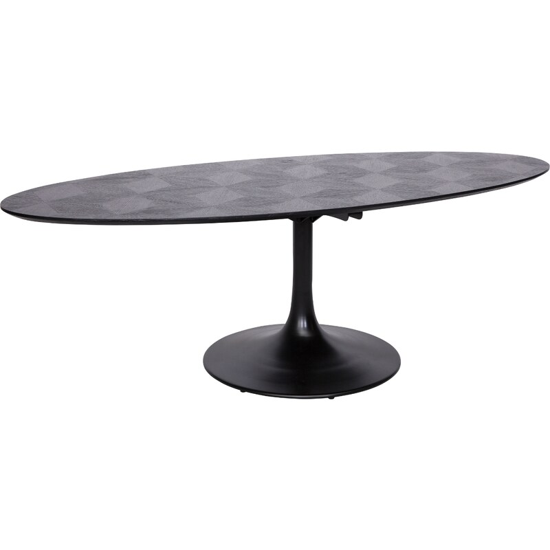 Černý dubový oválný jídelní stůl Richmond Blax 230 x 100