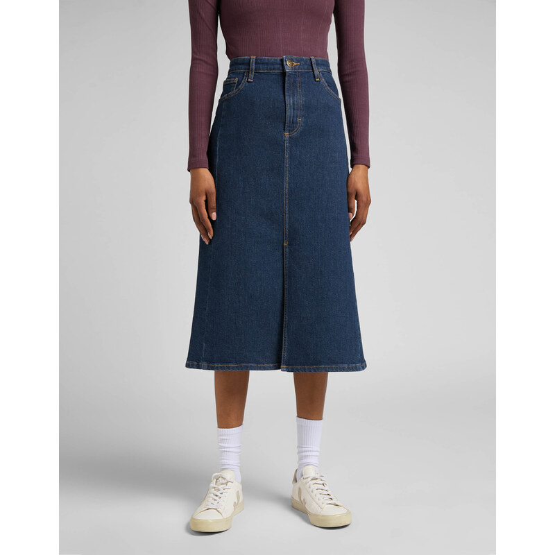 Wrangler Riflová sukně Lee MIDI SKIRT THATS RIGHT