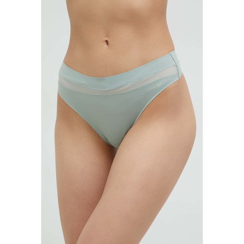 Dámská tanga QF6047E 5G0 mátová - Calvin Klein 76487753