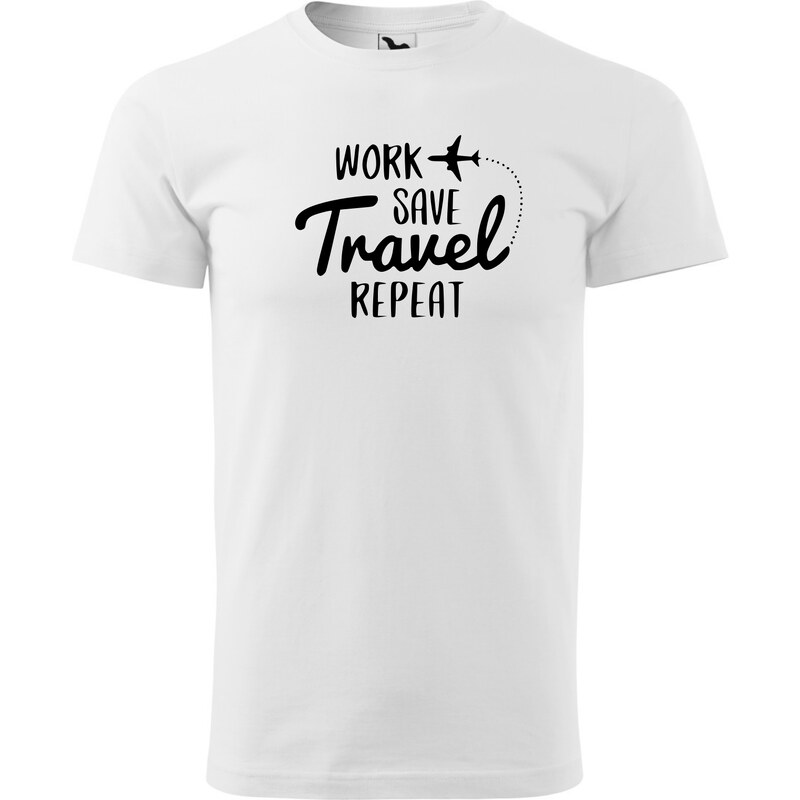 Fenomeno Pánské tričko Work save travel - bílé