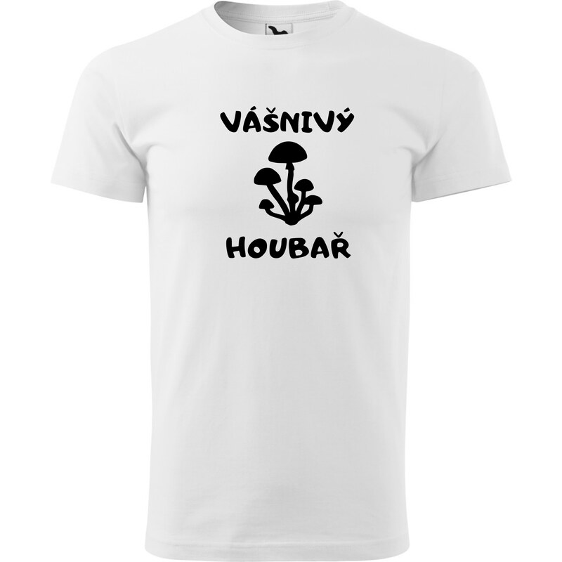 Fenomeno Pánské tričko Vášnivý houbař - bílé