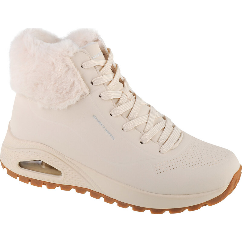Smetanové dámské zimní kotníkové tenisky Skechers Uno Rugged - Fall 102078182