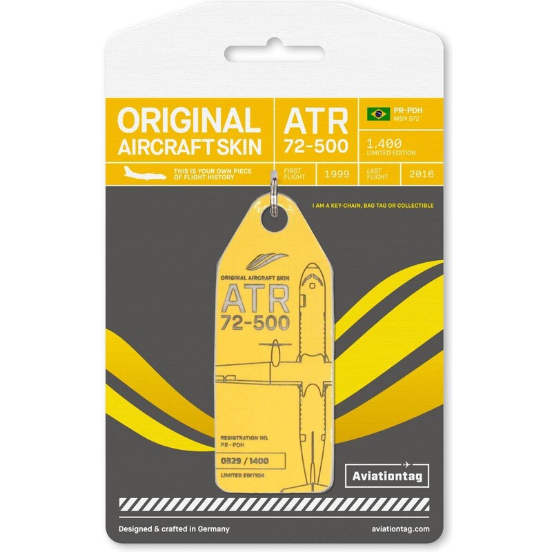 AVIATIONTAG Přívěsek z letadla ATR-75-PR-PDH žlutý 75719548
