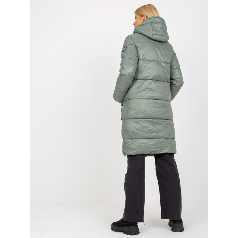Fashionhunters Khaki dámská zimní bunda s kapucí SUBLEVEL