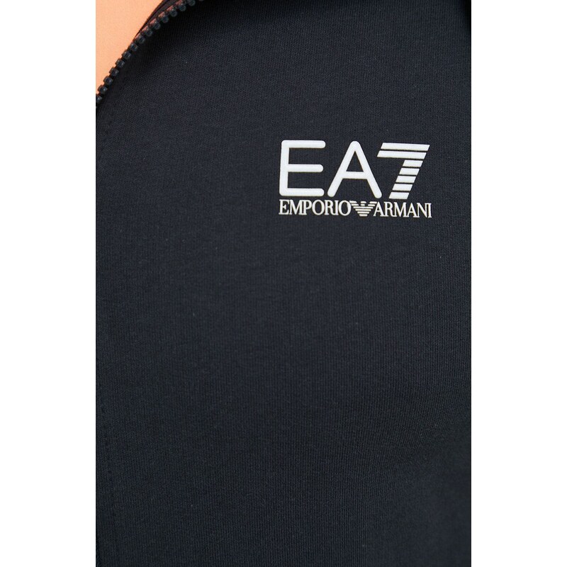 Bavlněná tepláková souprava EA7 Emporio Armani tmavomodrá barva