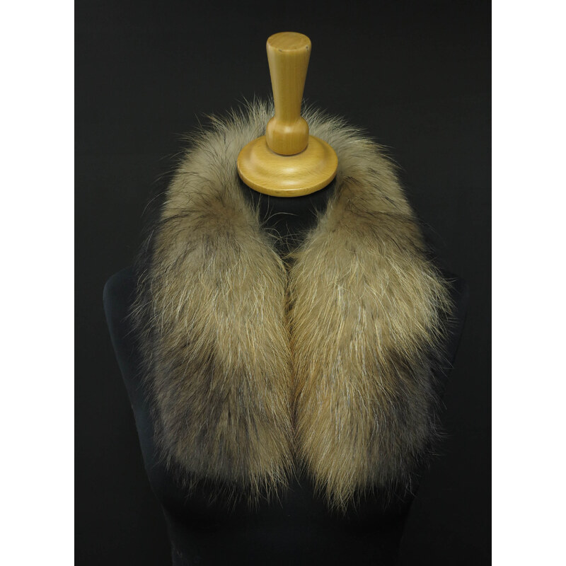 Špongr Krátká kožešina na kapuci z mývalovce 6053 NATUR - 60 cm KRÁTKÝ 31631479