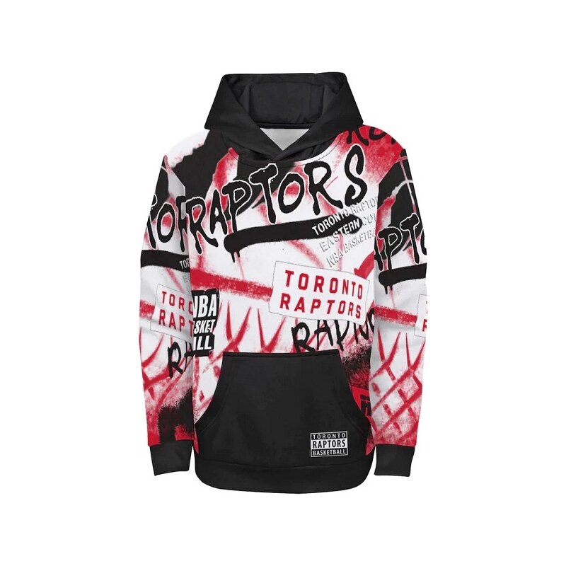 Outer Stuff Dětská Outerstuff Spray Ball Sublimated Raptors PO Hoodie / Bílá, Červená / L