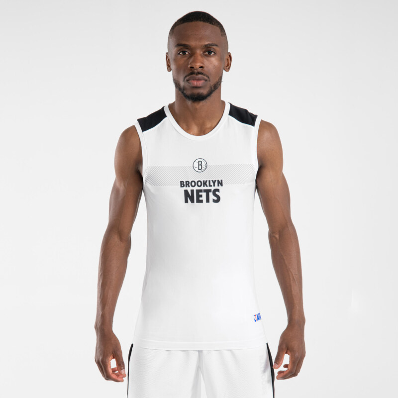 TARMAK Basketbalový spodní dres NBA Brooklyn Nets UT500 bílý