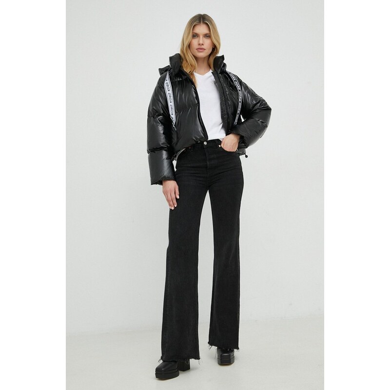 Péřová bunda MICHAEL Michael Kors dámská, černá barva, zimní, oversize