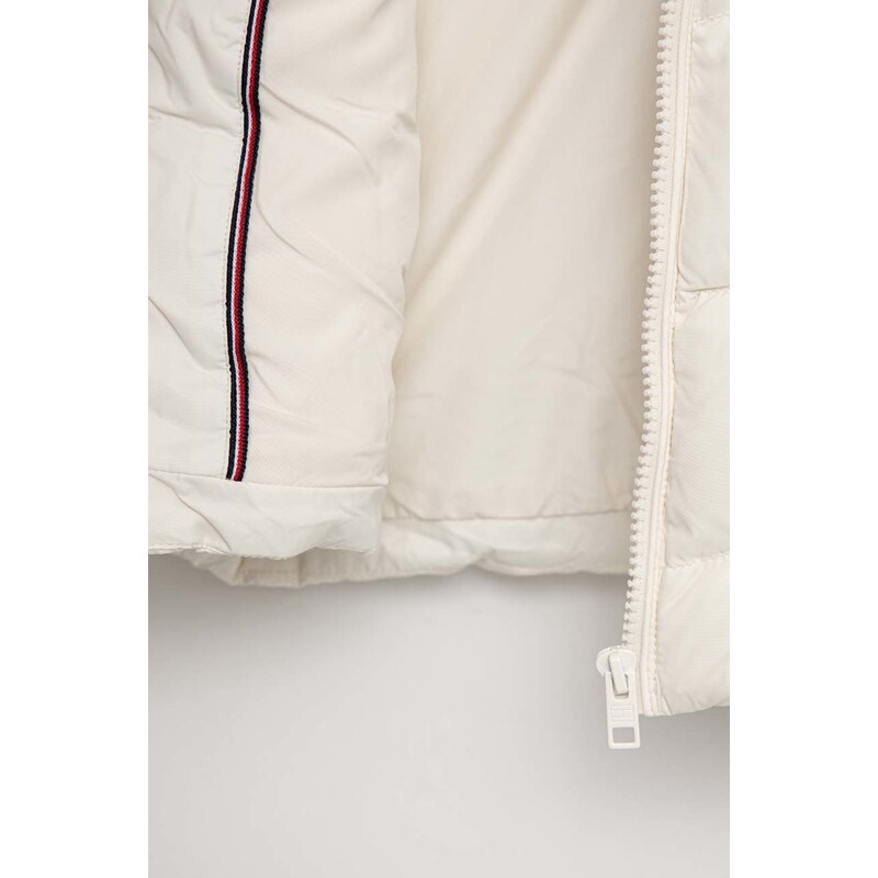 Dětská péřová bunda Tommy Hilfiger bílá barva
