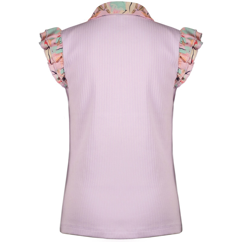 NONO Dívčí tričko top fialový s barevným rukávem
