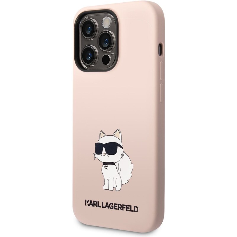 Ochranný kryt pro iPhone 14 Pro - Karl Lagerfeld, Liquid Silicone Choupette NFT Pink