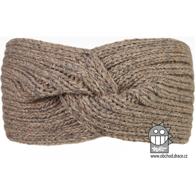 Pletená čelenka Dráče - Twist 14, šedo hnědá