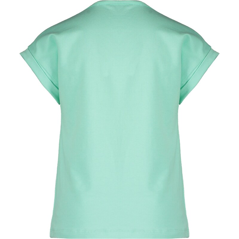 NONO Dívčí tričko mentolově zelené s barevnou výšivkou