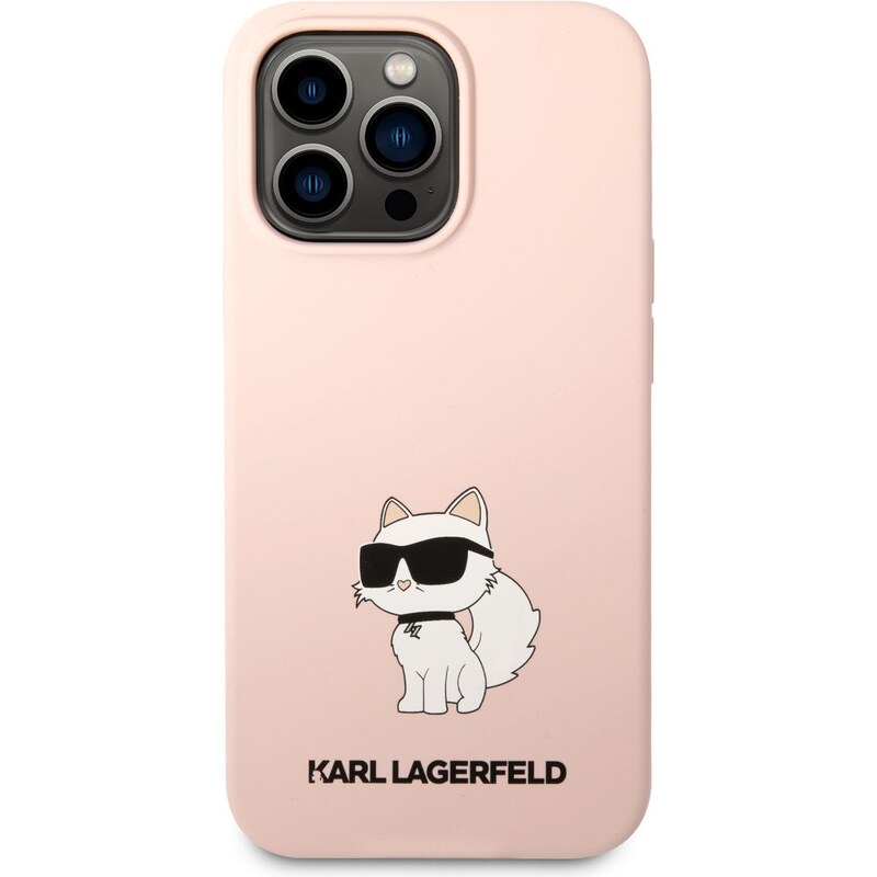 Ochranný kryt pro iPhone 13 Pro - Karl Lagerfeld, Liquid Silicone Choupette NFT Pink