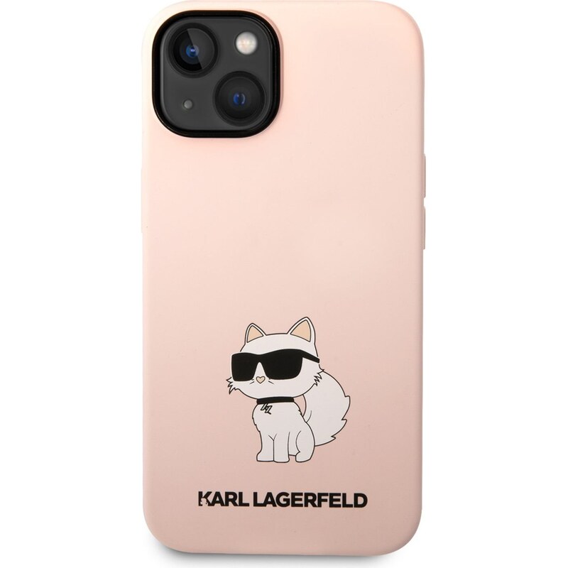 Ochranný kryt pro iPhone 14 PLUS - Karl Lagerfeld, Liquid Silicone Choupette NFT Pink