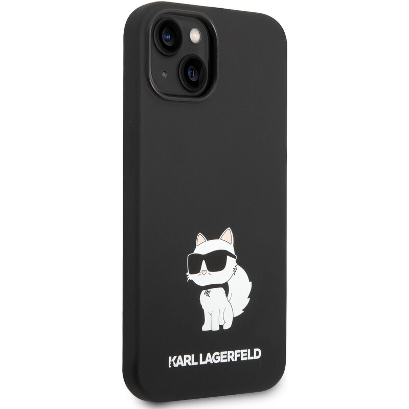 Ochranný kryt pro iPhone 14 - Karl Lagerfeld, Liquid Silicone Choupette NFT Black