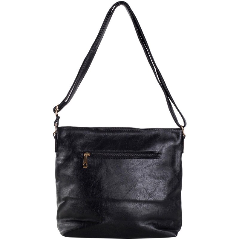 BASIC ČERNÁ CROSSBODY S HNĚDÝMI DETAILY --BLACK