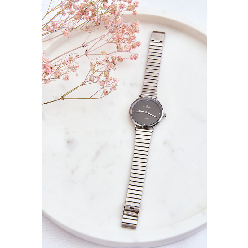 Kesi Dámské vodotěsné hodinky na náramku Giorgio&Dario Stříbro-černá