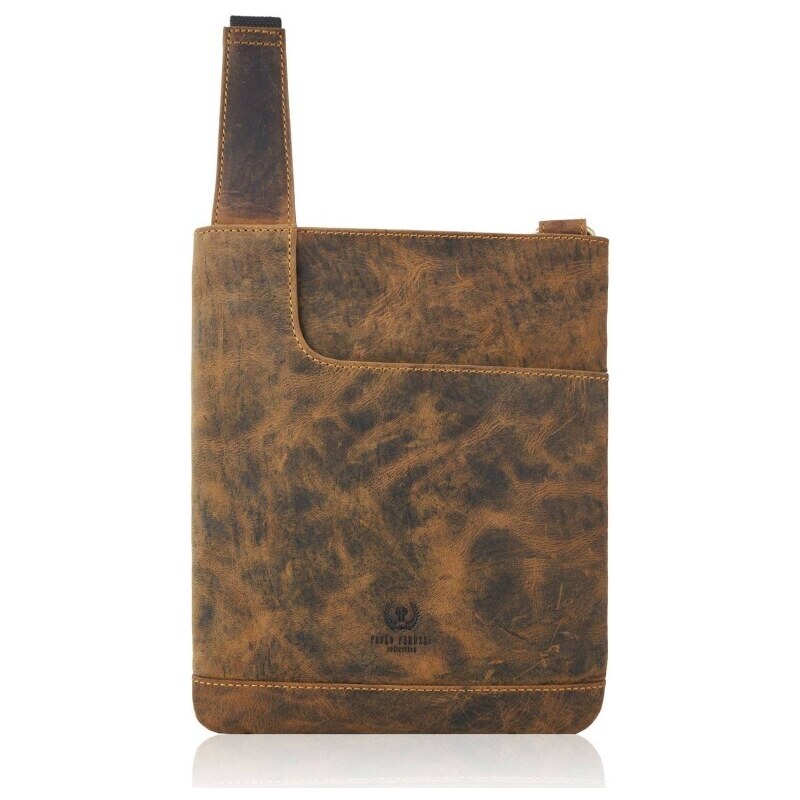 Dámská crossbody z pravé kůže Kabelky od Hraběnky; hnědá žíhaná 83728788