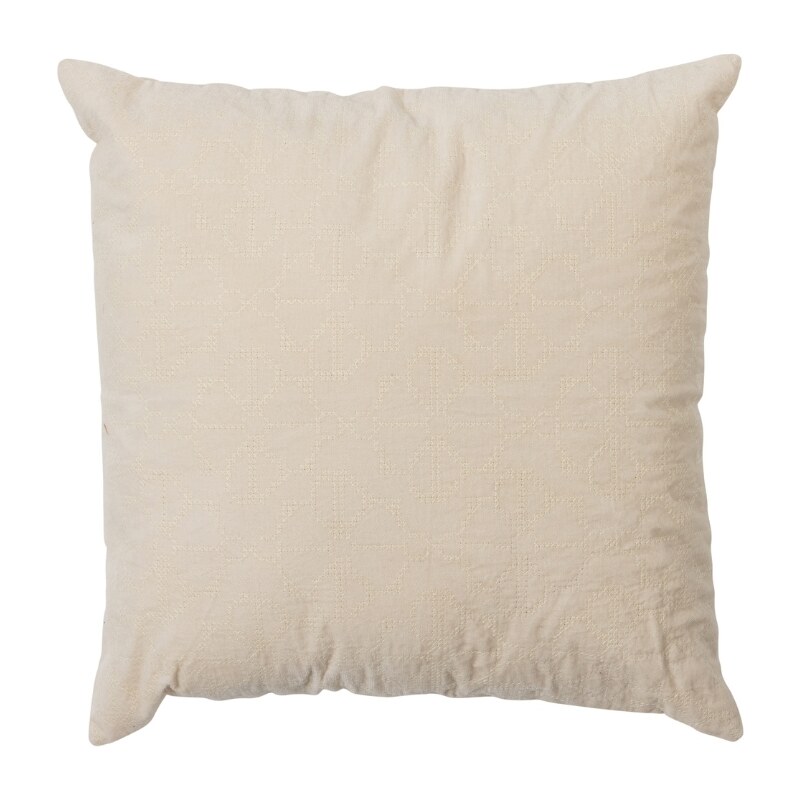 Hoorns Mléčně bílý sametový polštář Stanley 45 x 45 cm