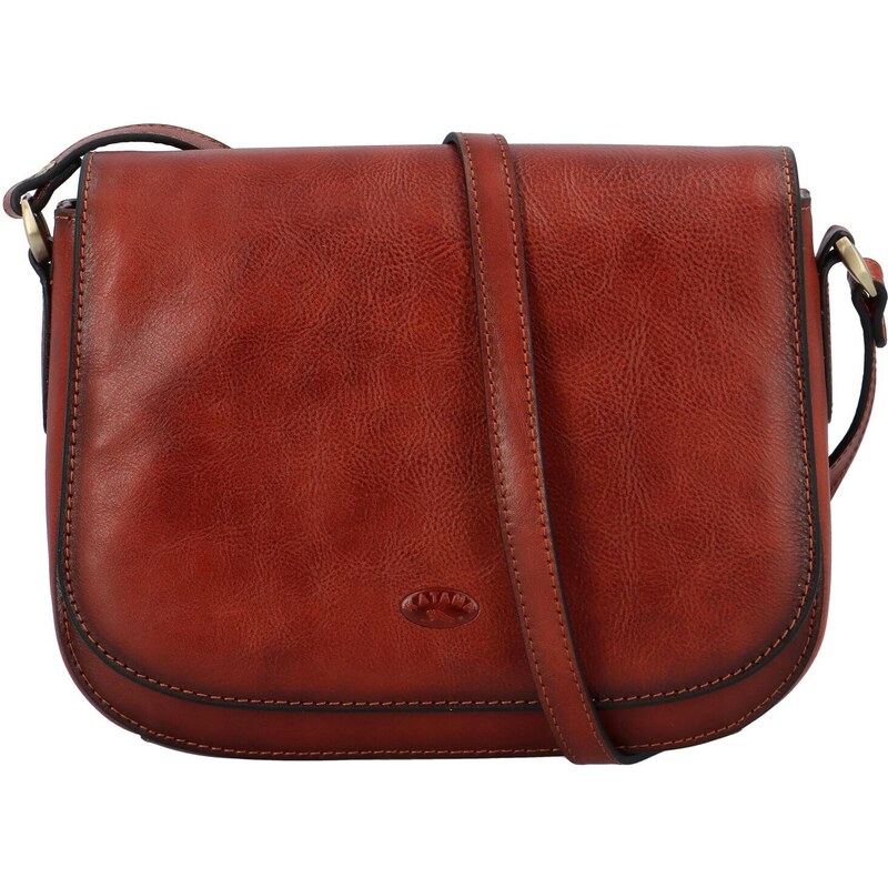 Luxusní dámská kožená crossbody kabelka Katana Silas, hnědá