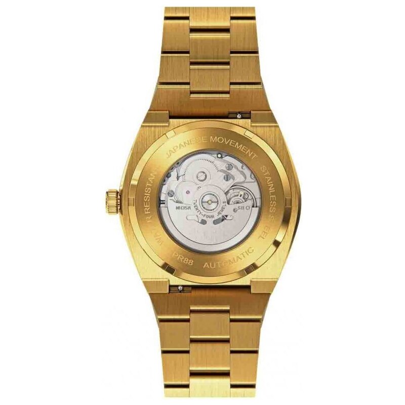 Zlaté pánské hodinky Paul Rich s ocelovým páskem Star Dust - Gold Automatic 42MM